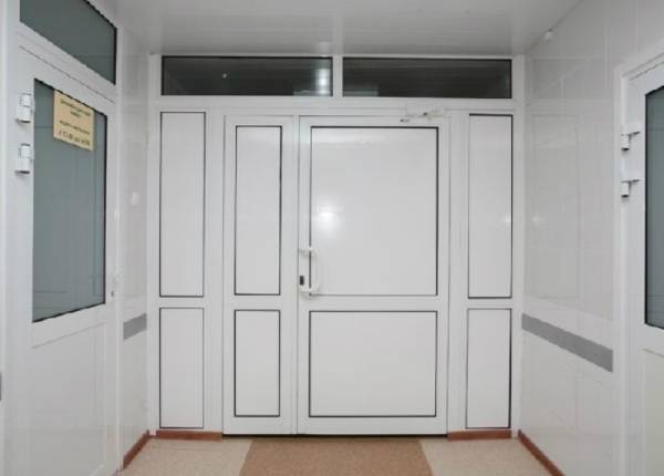 Входная пластиковая дверь в офис в Долгопрудном